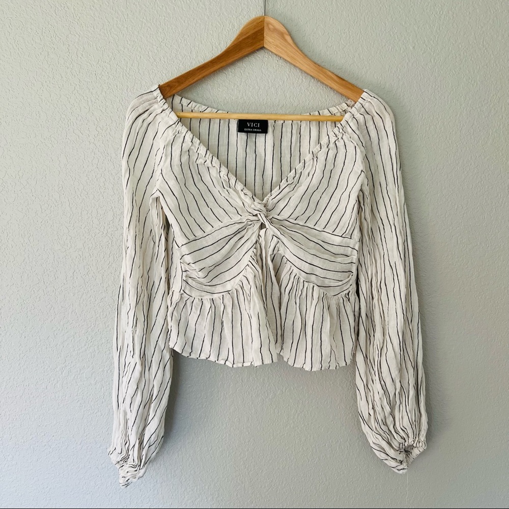 Vici White Linen Boho Blouse